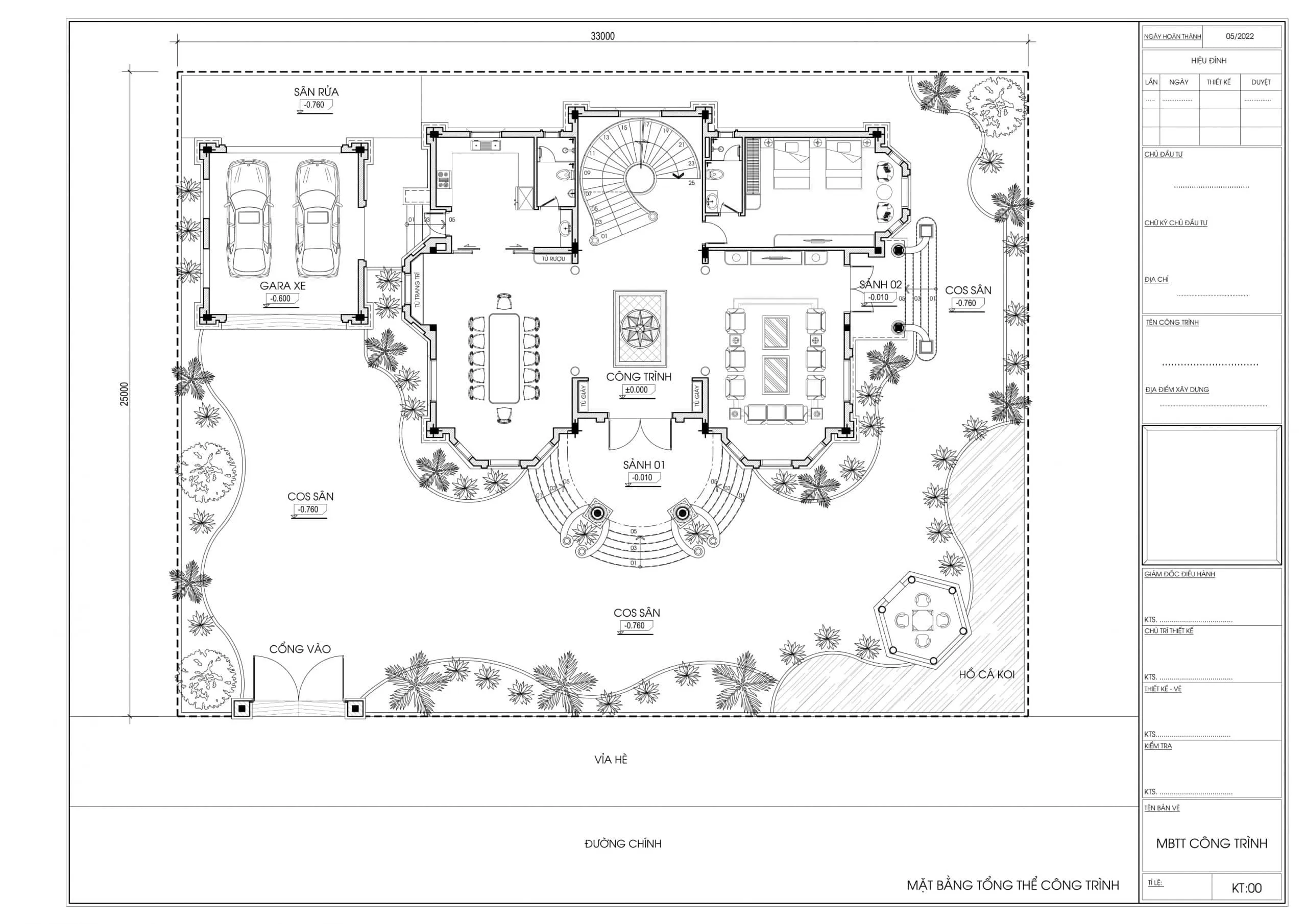 Mặt bằng định vị công trình