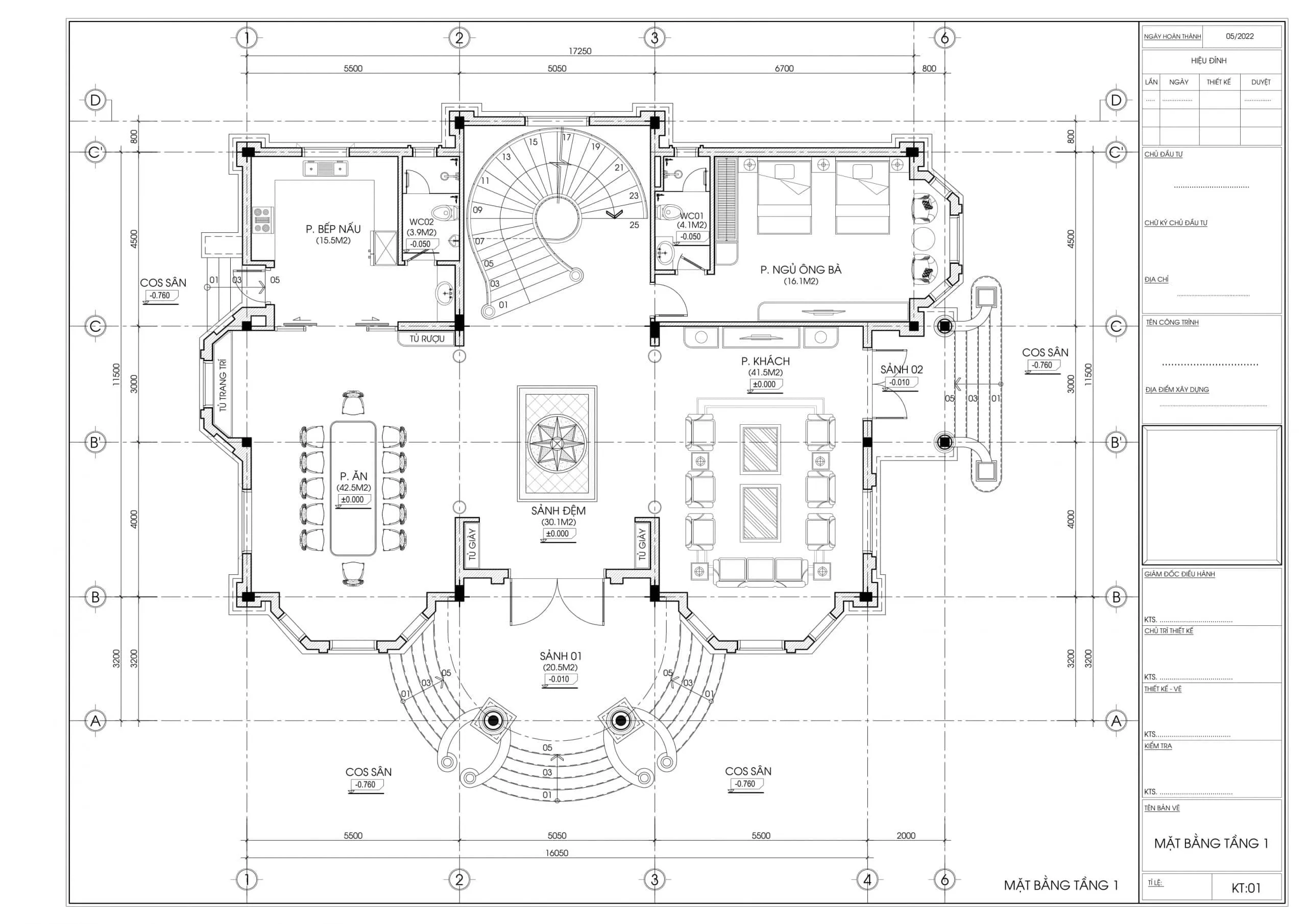 Mặt bằng công năng tầng 1
